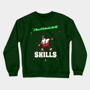 “I Have A Particular Set Of Skills” Stealthy Black Santa Crewneck Sweatshirt
